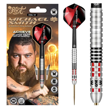 MICHAEL SMITH ACHIEVE 90% TUNGSTEN STEEL TIP DARTS 22G